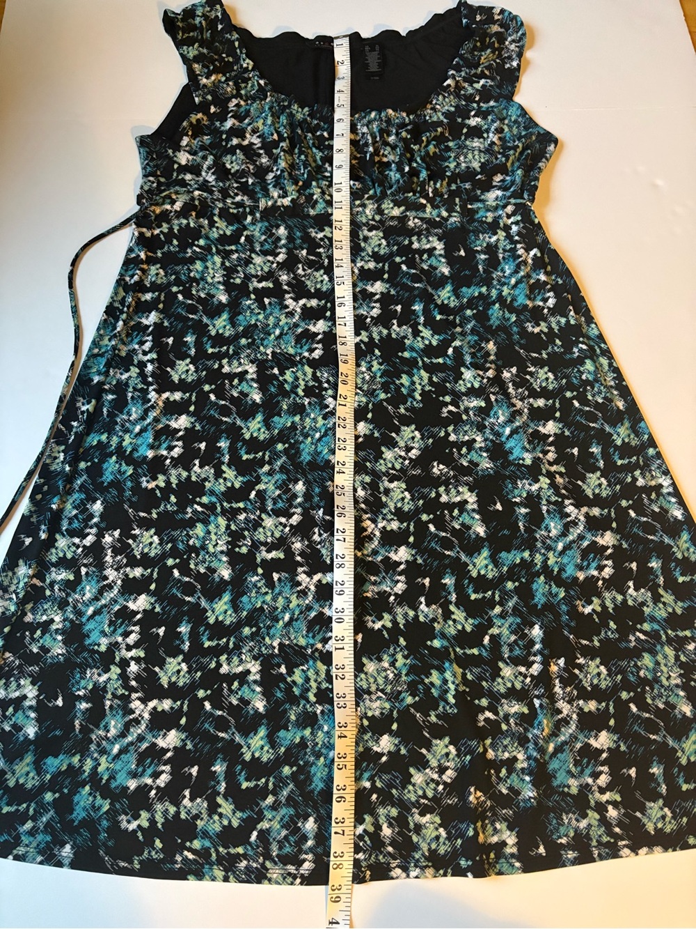 Axcess Liz Claiborne Abstract geometric Floral like Midi Dress, Sz XL. - Picture 8 of 14